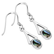 Abalone Shell Silver Earrings - e378